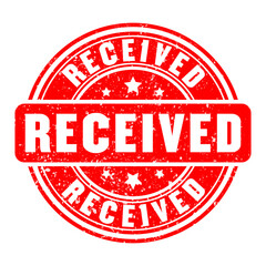 Received rubber stamp. Received vector stamp. Old grunge rubber stamp.