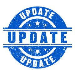 Update grunge rubber stamp isolated on white background