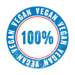 Vegan formula rubber stamp isolated on white background, 100 guarantee suitable for vegans