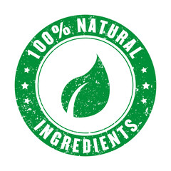 Natural ingredients stamp, green color