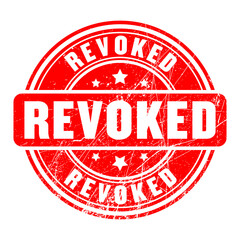 Revoked grunge rubber stamp isolated on white background
