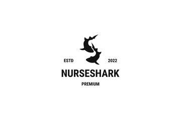 Fish nurse shark logo design vector illustration idea