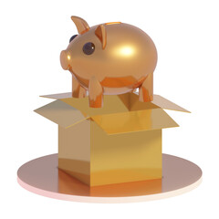 piggy bank and money