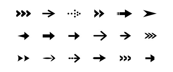 Arrows set black icons. Arrows collection. Big set of Arrows design. Vector illustration.
