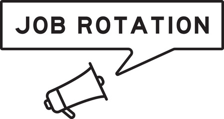 Megaphone icon with speech bubble in word job rotation on white background