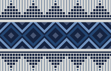 Abstract ethnic geometric pattern design for background, carpet, wallpaper, fabric or packing. Vector illustration embroidery style.