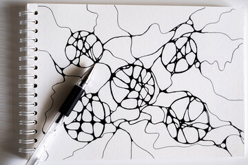 Hand drawn neurographic drawing. Hand drawn neurographic drawing. Neurographics is psychological...