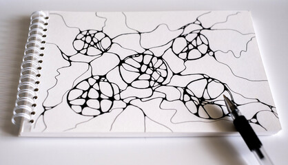 Hand drawn neurographic drawing
