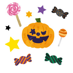 かわいいお菓子とジャックオランタン