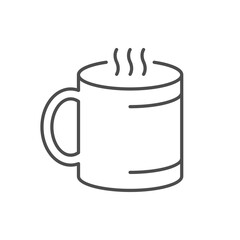 Hot mug line outline icon