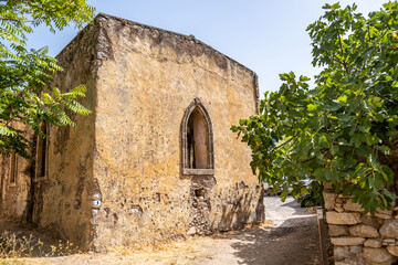 Kythira Kastro of Milopotamos Kato Chora Ionian islands Greece. Venetian castle at Kythera.