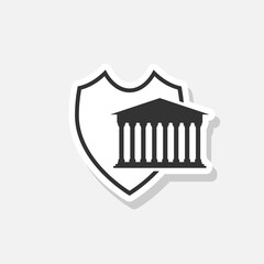 Bank shield sticker icon isolated on white