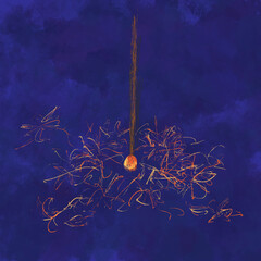 線香花火のイラスト