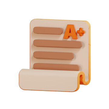 Exam Paper Education and school, icon 3d Illustration