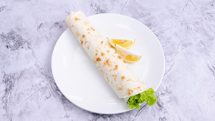 Durum kebab. Lavash doner kebab.