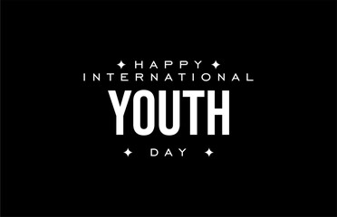International Youth Day. Holiday concept. Template for background, banner, card, poster, t-shirt with text inscription