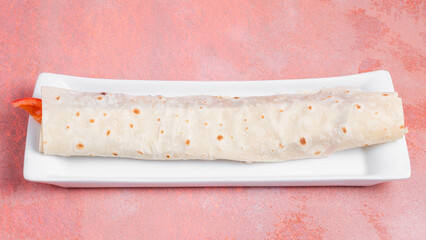 Durum kebab isolated. Lavash doner kebab.