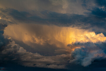 Cloud scene just before a thunderstorm at sunset