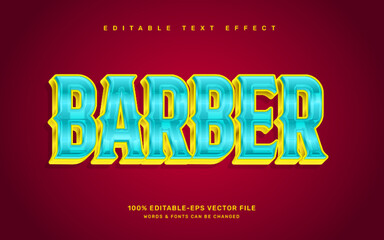 Barber editable text effect template