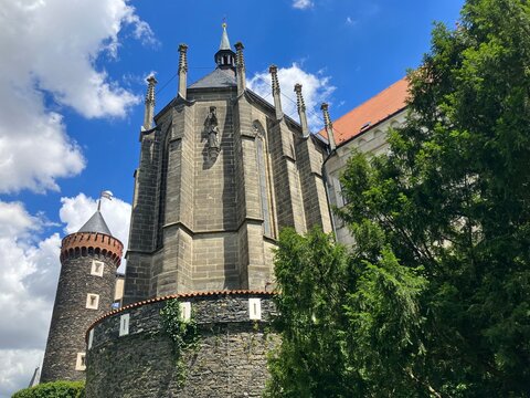 Back of Zleby Castle in Czech Republic