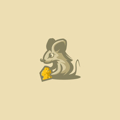 this is a vintage mouse logo illustration vector