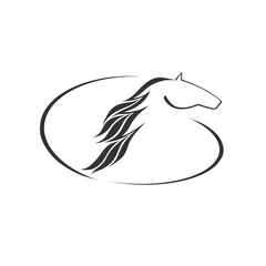 Horse head logo design. Vector element