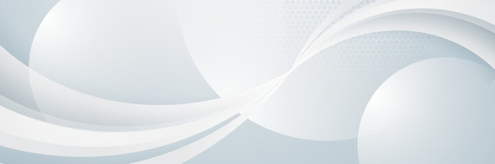 White abstract banner. Modern elegant white gray banner with creative design and shiny lines. Minimal vector stripes design. Simple texture graphic element. Vector abstract pattern background template