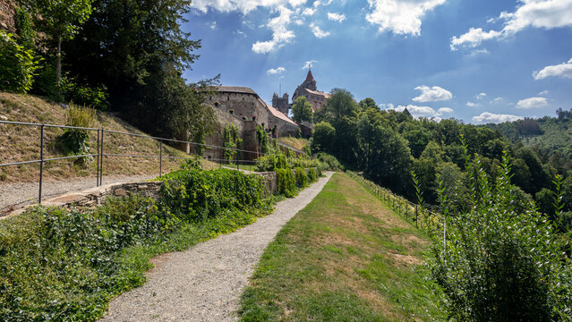 Pernstejn castle view from the garden