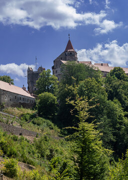 Pernstejn castle view from the garden
