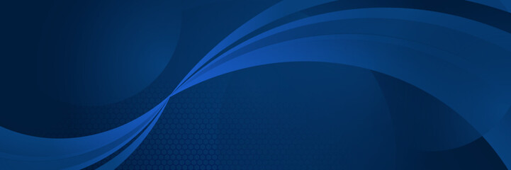 Modern abstract gradient dark navy blue banner. Minimal geometric dark blue light banner background abstract design. Vector abstract graphic design banner pattern background template.