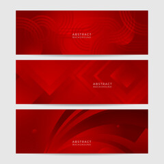 Digital networking red wide banner design background. Abstract 3d banner design with dark red technology geometric background. Vector illustration