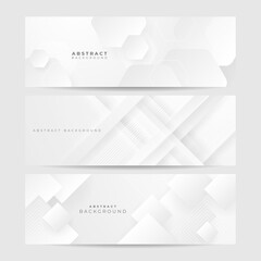 Fototapeta premium White abstract banner. Minimal vector white design. Vector illustration. Vector abstract graphic design banner pattern background template.