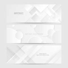 White abstract banner. Minimal vector white design. Vector illustration. Vector abstract graphic design banner pattern background template.