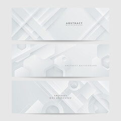 Fototapeta premium White abstract banner. Minimal vector white design. Vector illustration. Vector abstract graphic design banner pattern background template.