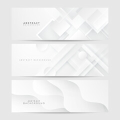 White abstract banner. Minimal vector white design. Vector illustration. Vector abstract graphic design banner pattern background template.