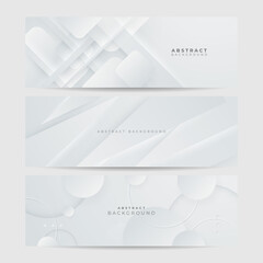 White abstract banner. Minimal vector white design. Vector illustration. Vector abstract graphic design banner pattern background template.