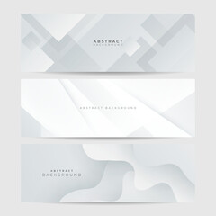 Naklejka premium White abstract banner. Minimal vector white design. Vector illustration. Vector abstract graphic design banner pattern background template.
