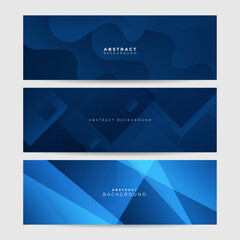 Fototapeta premium Modern abstract gradient dark navy blue banner background. Vector abstract graphic design banner pattern background template.