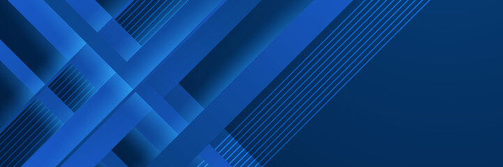 Obraz premium Modern abstract gradient dark navy blue banner background. Vector abstract graphic design banner pattern background template.