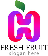 'H' unique alphabet letter logo for 'farm fresh produce. Creative corporate identity and lettering. Company branding icon design.