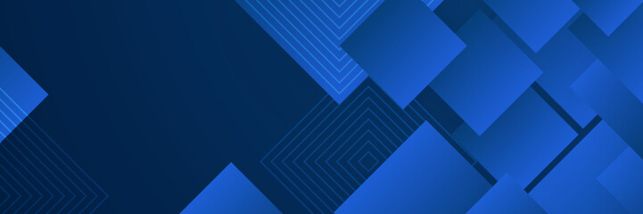 Fototapeta premium Modern abstract gradient dark navy blue banner background. Vector abstract graphic design banner pattern background template.