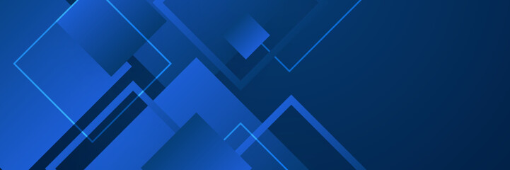 Fototapeta premium Modern abstract gradient dark navy blue banner background. Vector abstract graphic design banner pattern background template.