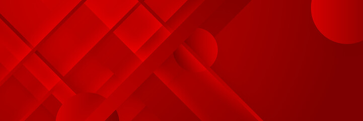 Obraz premium Futuristic technology digital abstract red colorful design banner. Abstract red banner background with particles and wave shapes. Vector abstract graphic design banner pattern background web template.