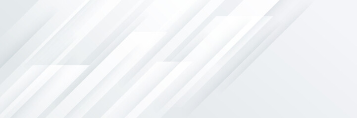 Fototapeta premium Grey white abstract banner paper shine and layer element vector for presentation design. Suit for business, corporate, institution, party, festive, seminar, and talks.