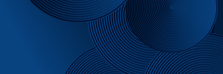 Modern dark blue banner geometric shapes corporate abstract technology background. Vector abstract graphic design banner pattern presentation background web template.