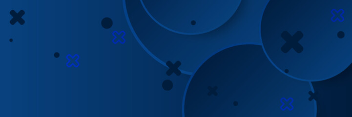 Modern dark blue banner geometric shapes corporate abstract technology background. Vector abstract graphic design banner pattern presentation background web template.