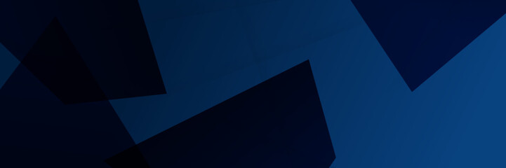 Modern dark blue banner geometric shapes corporate abstract technology background. Vector abstract graphic design banner pattern presentation background web template.