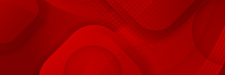 Abstract red banner background design template vector illustration with 3d overlap layer and geometric wave shapes. Polygonal abstract background, texture, advertisement layout and web page