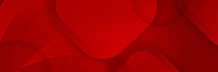 Abstract red banner background design template vector illustration with 3d overlap layer and geometric wave shapes. Polygonal abstract background, texture, advertisement layout and web page