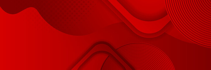 Abstract red banner background design template vector illustration with 3d overlap layer and geometric wave shapes. Polygonal abstract background, texture, advertisement layout and web page